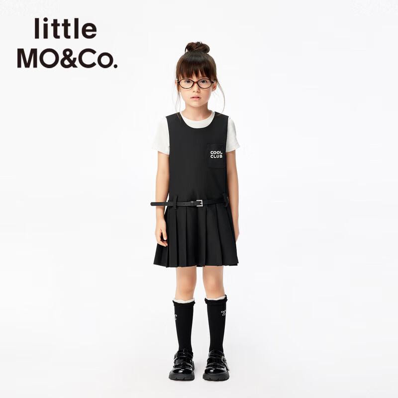 Little MO&Co. Girls' 5A Antibacterial Sun-Protective Sleeveless Pleated Dress