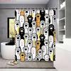 Easy Clean Shower Curtain With Hooks Mildew Resistant For Home And Commercial Use