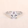 Cao Shi's Super Flash Oval Zircon Ring for Women, Simulated High-end Design Jewelry