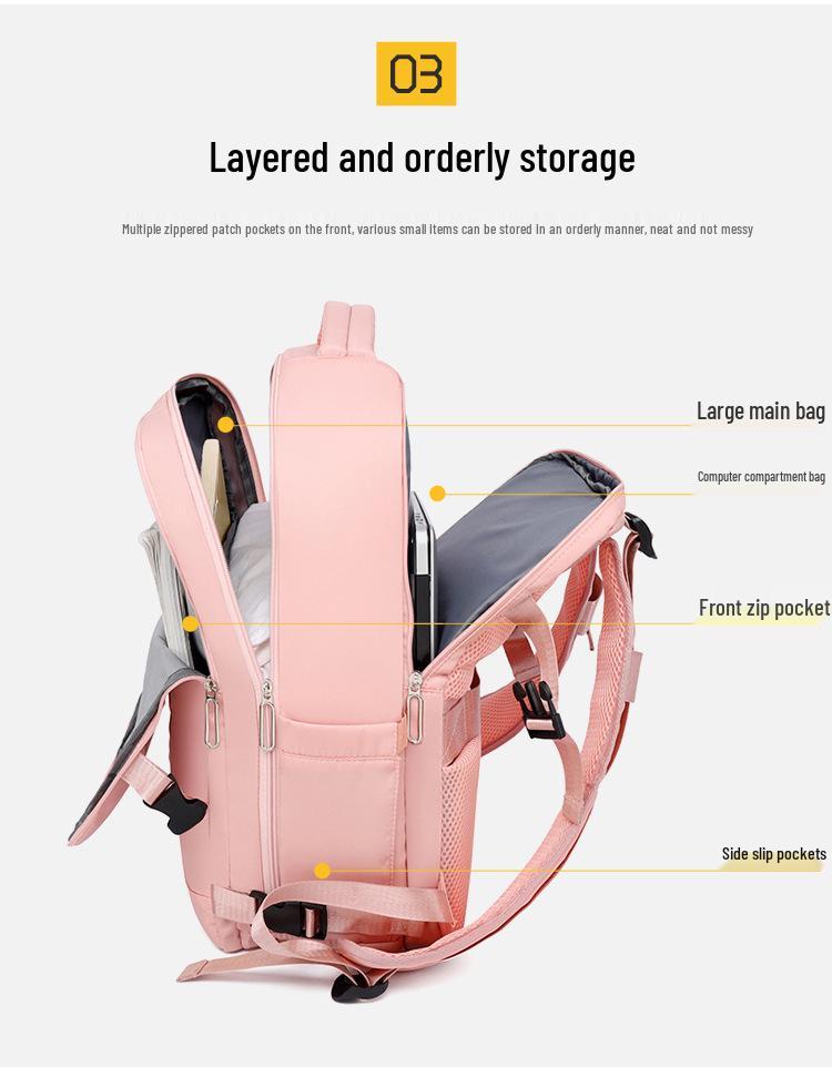 Women's Lightweight Large-Capacity Business Backpack with Shoe Compartment for Travel, Hiking, and Laptop