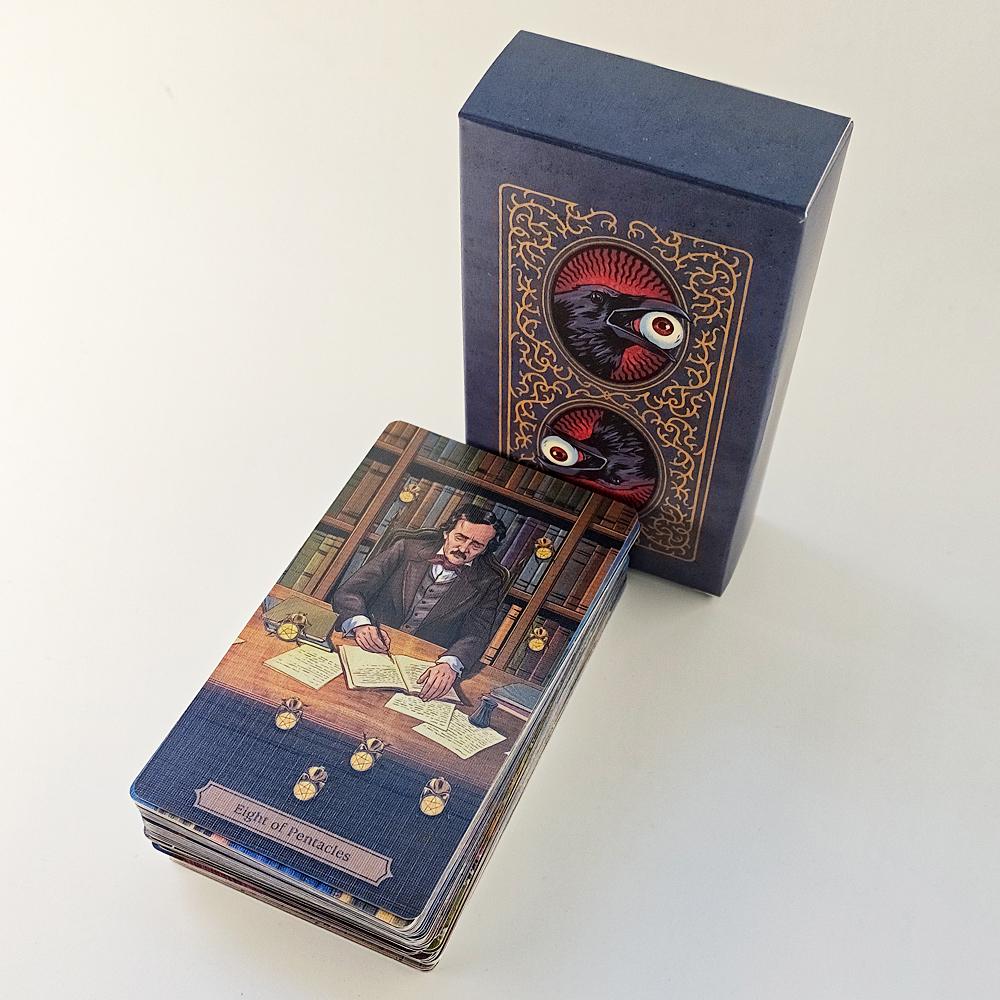 12*7cm Edgar Allan Poe Tarot Deck 78 Stunning Illustrations Based On Poe's Tales Printed On 350GSM Double-embossed Cardstock