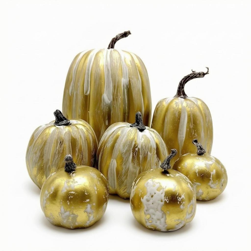 8 Pieces Assorted Artificial Pumpkins Decorative with Faux