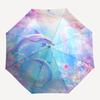 Dolphins, Floral Fantasy Themed Automatic Opening and Closing Umbrella, Compact Travel Umbrella, Lightweight and Portable, Suitable for Beac