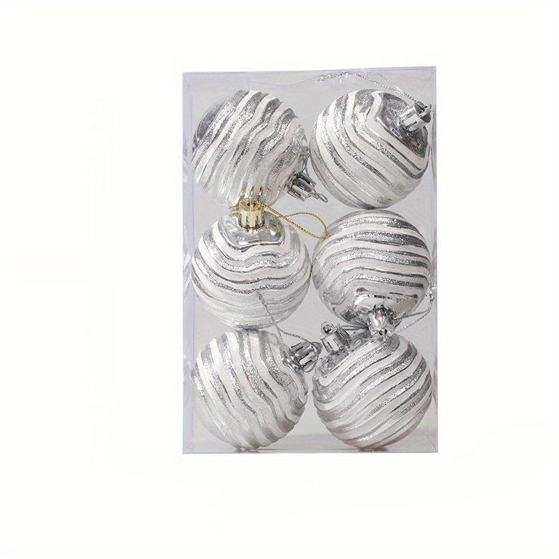 6pcs Unique Christmas Ball Ornaments Assorted Colors Patterns, Durable Plastic Hanging Decorations for Christmas Trees,Christmas Decorations
