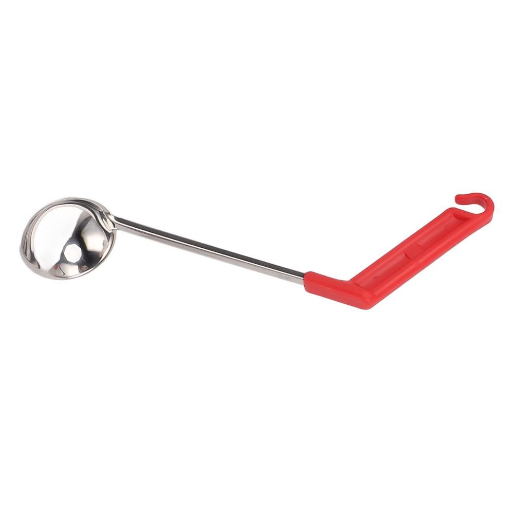 Curved Handle Cooking  Ladle 304 Steel Kitchen Spoon Anti Rust Basting Spoon  Hot Pot