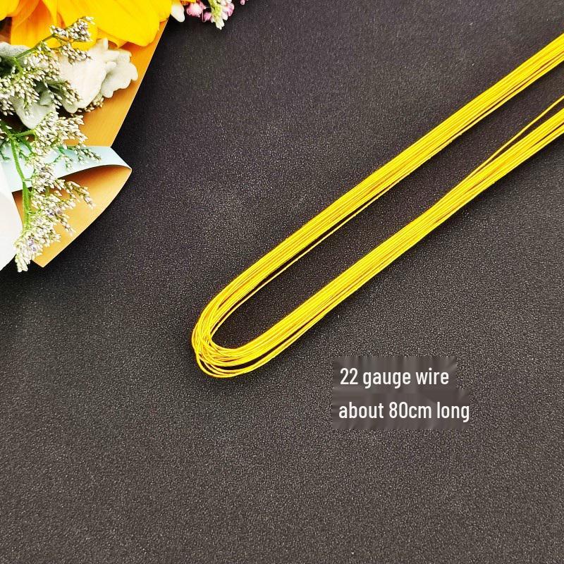 Handmade Green Floral Stem #2 with Glue-Wrapped Iron Wire for DIY Bouquets