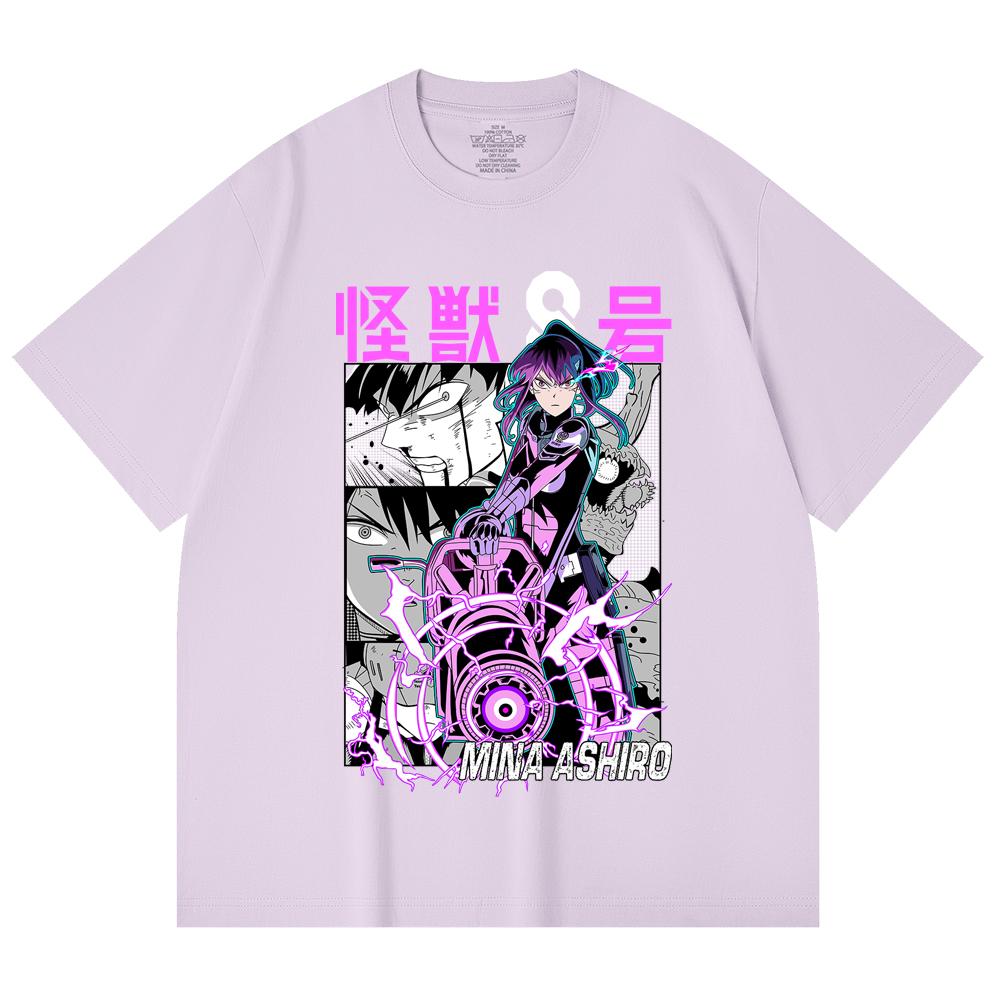 230 Gsm 100% Cotton Kaiju No 8 V15 Mina Print Unisex Heavy Cotton T Shirt