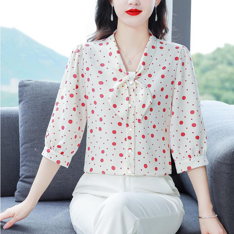 Blusas De Manga Tres Cuartos Elegantes Para Dama Blusa De Gasa Con