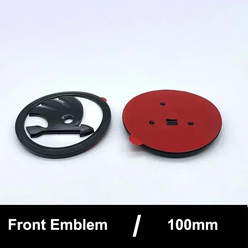DYZ5 ABS 100mm Front Rear Emblem Decals for Skoda Yeti Superb Octavia A7 RS Rapid Fabia Karoq Car Trunk Badge Sticker Accessories