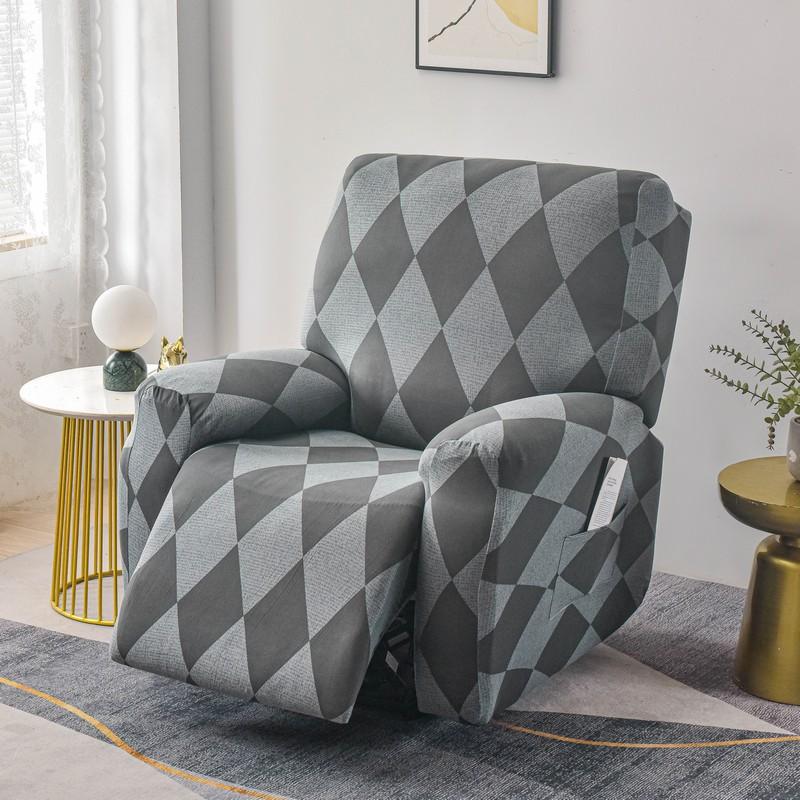 4-Piece Recliner Chair Cover Stretch Chair Cover for Recliner Chair Slipcover for Living Room Recliner Protector with Pocket