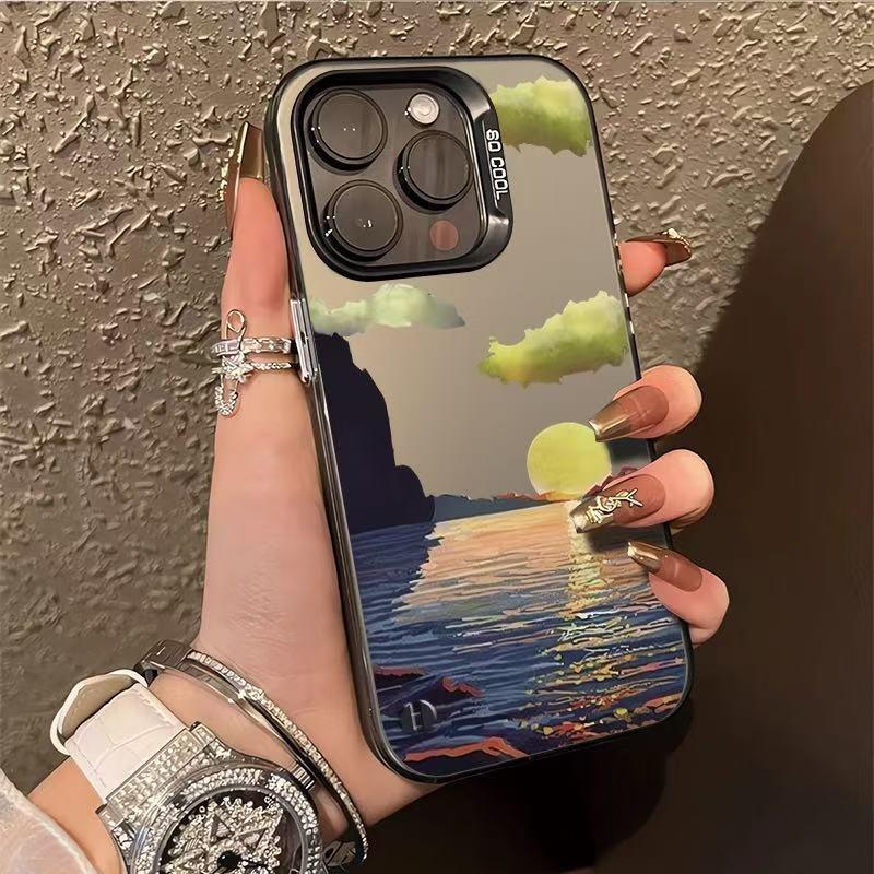 Seaside sunset is suitable for Apple 17Promax mobile phone case personalized vitality case iPhone16/15/14 Europe and America 13 iPhone 17