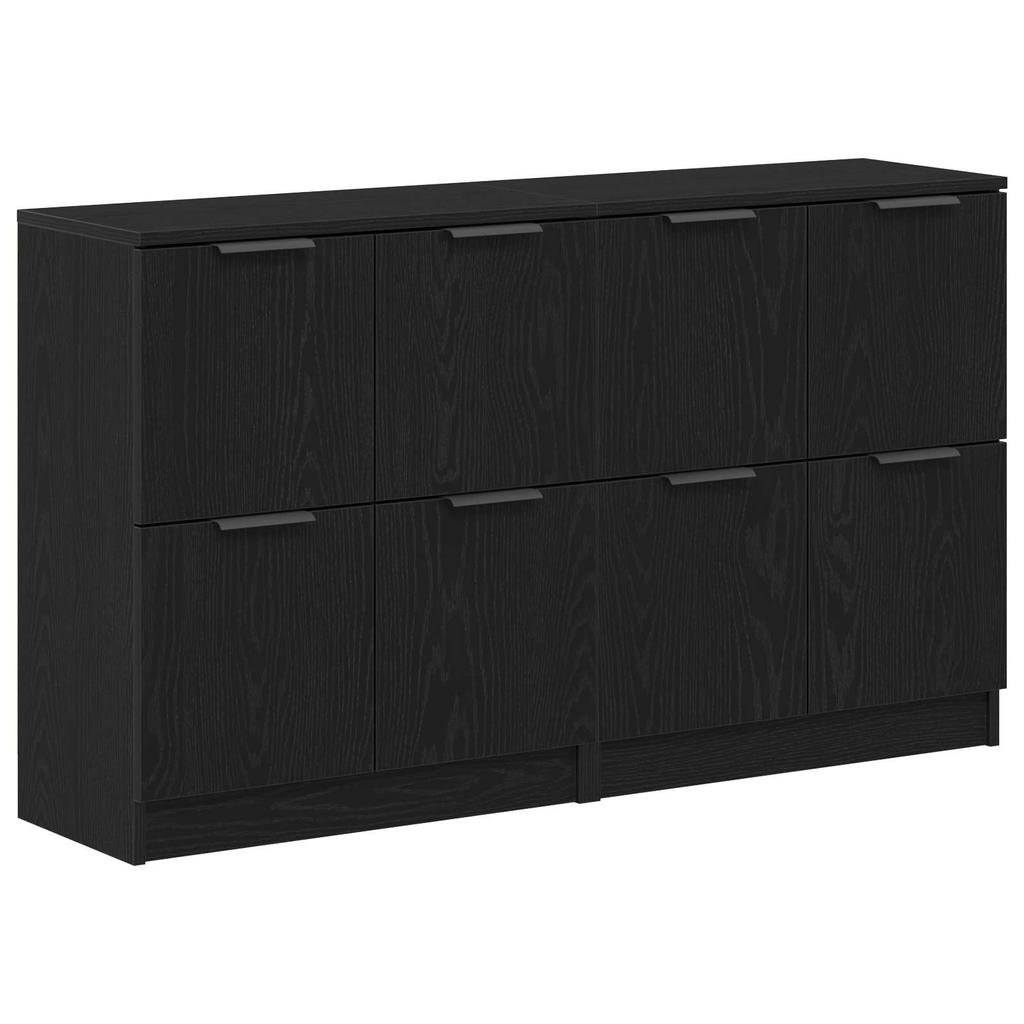 Sideboard 2 pcs Black Oak Effect 60 x 30 x 70 cm