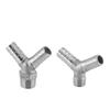 1/4" 3/8" 1/2" BSPT Male X 8 10 12 15 19 20 Mm Hose Barb Tee 3 Ways 304 Stainless Steel Pipe Fitting Connectore Splitter