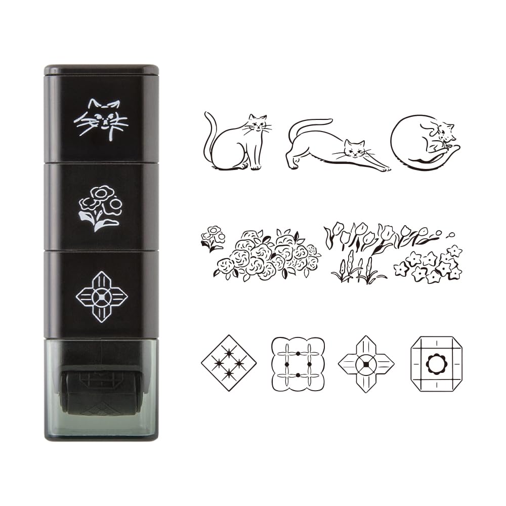 Midori Stamp Roller Cat and Landscape Pattern 35627006