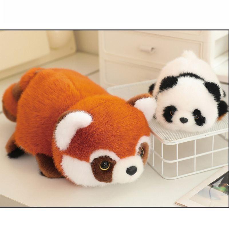Adorable Realistic Panda Plush Toy Cuddly Reversible Raccoon Stuffed Animal