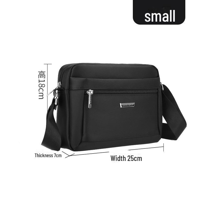 Men's Multi-Layer Splash-Proof Messenger and Shoulder Bag, Large Capacity Casual Business Cloth Bag with Wallet and Print Design