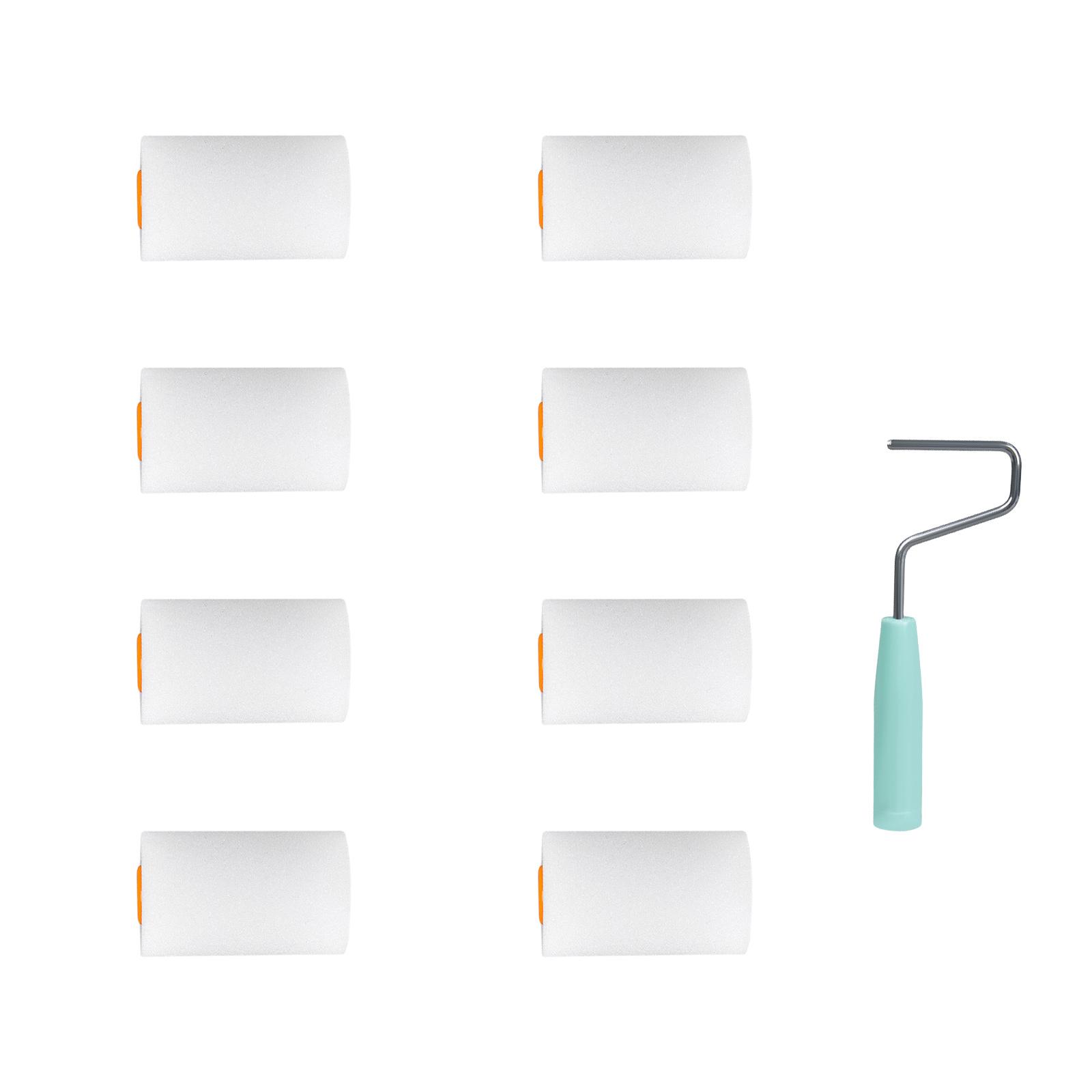 

9pcs Small Foam Roller Set Compact Foam Paint Roller Upgrades for Precise Painting Projects Suitable for Interior Walls A