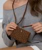 Tatiana Suede Card Wallet Necklace Wn8260 Leopard