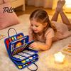 Brinquedo de Treinamento de Habilidades Motoras Finas Montessori Busy Board, Desenvolvimento Cognitivo de Aprendizagem Multidimensional, Bolsa Portátil para Crianças Prática da Vida Sensorial