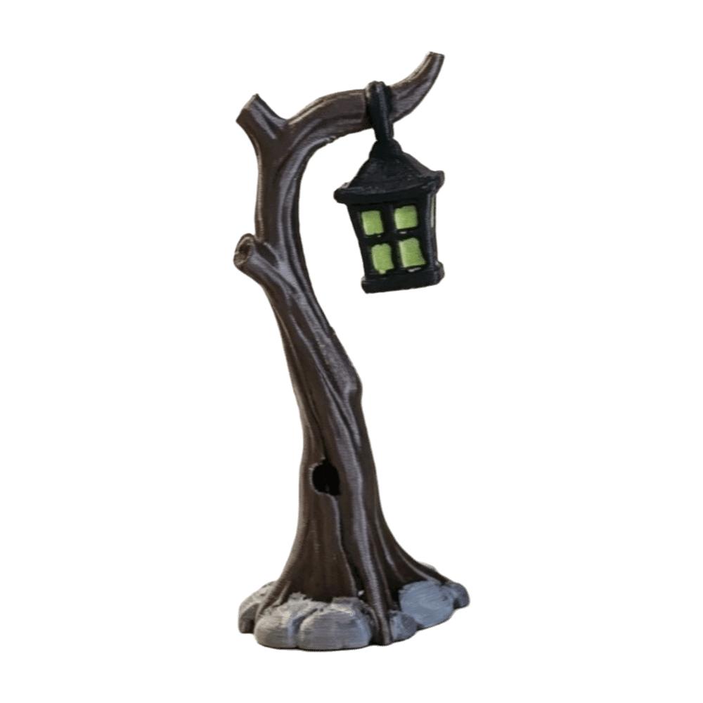 Retro Tree Lanterns Ornaments Dollhouse Statue Miniature Desk Ornament  Garden
