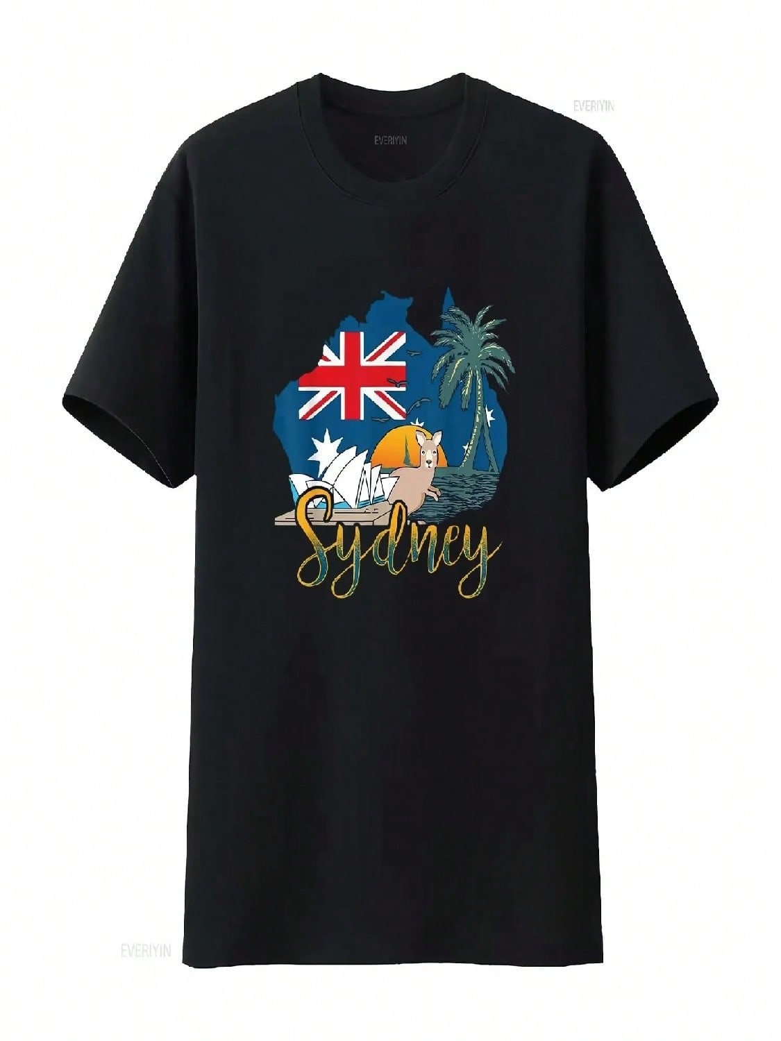 Wounisex Love Sydney Australia Travel Vacation T Shirt Vintage Washed Versatile Casual Comfortable Unisex Soft Graphic S разноцветный