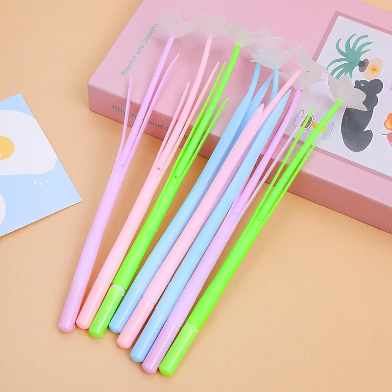 4Pcs Flower Gel Pens Photochromic Cute Student Exam Writing Pen School Office Supply Black Ink Neutral Pen