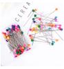 100Pcs/Box 38cm Colorful Round Pearl Head Needles Stitch Straight Push Sewing Pins For Dressmaking DIY Sewing Tools Positioning
