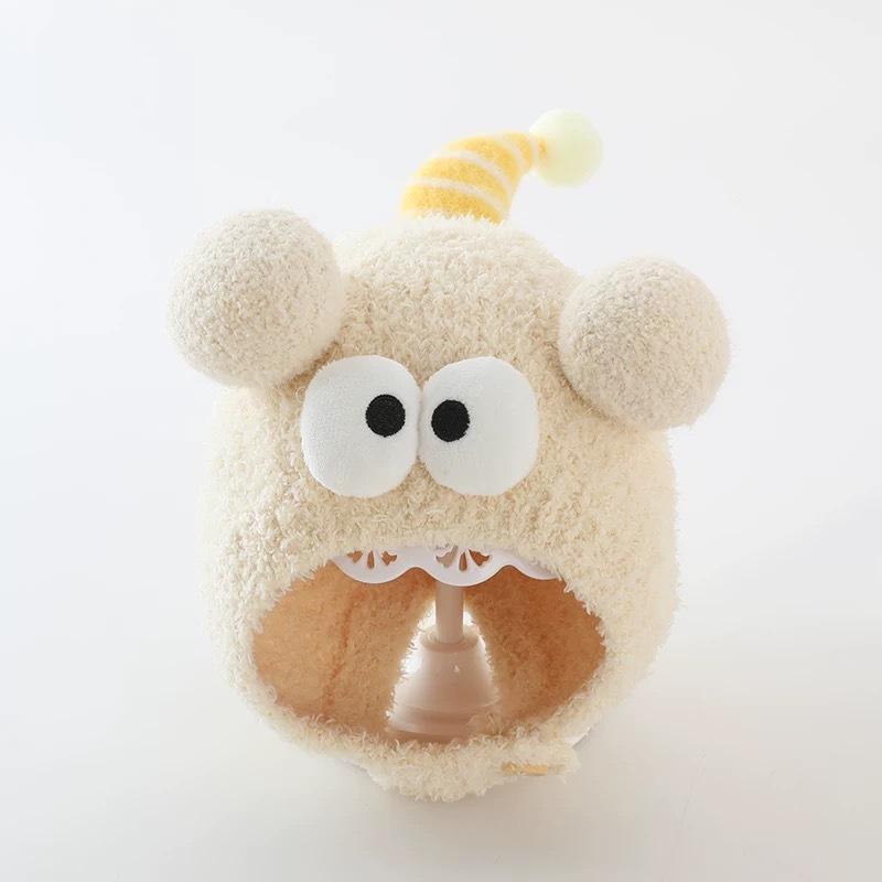 

New Cute Big Eyes Pullover Cap Warm Coldproof Ear Protection Hat Plush Infant Knitted Outdoor Cap A2