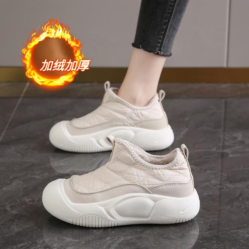 

Soft-soled maternity cotton shoes, snow boots, winter piled and thickened sneakers 35 бежевый