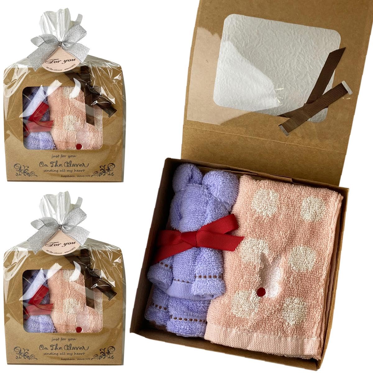 

Милая подарочная коробка с полотенцем-мишкой и мочалкой. Идеально для начальной школы. Белый и Хагивара. Набор полотенец-мишек из 2 штук, розовый анималистичный принт. (полотенце для рук).