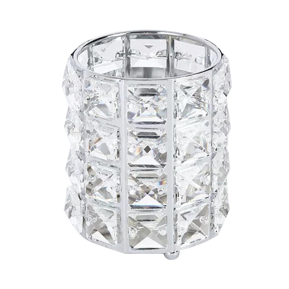 Metal+Crystal Pen Holder Desktop Organization Desktop Storage Bucket Luxury Makeup Brush Holder