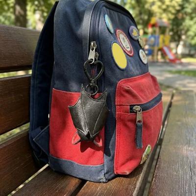 Plush Black Bat Keychain Gothic Transformable Bat Key Ring Pendant Backpack Bag Purse Charm Halloween Gift for Bat Lovers