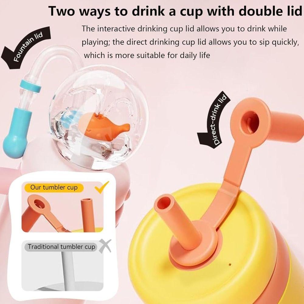 Podwójna pokrywka do picia, izolowana butelka na wodę, szczelny kubek w kształcie wieloryba, kreatywny prezent