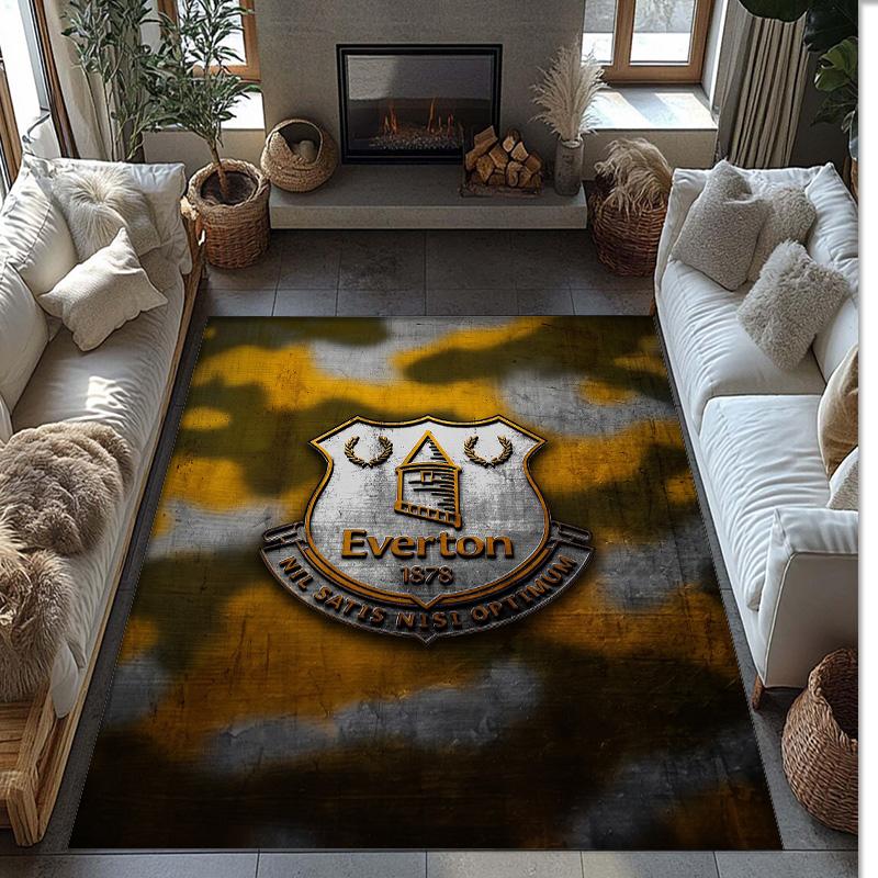 Tappeto in Velluto di Cristallo con Stampa Calcio Everton, Comodo Assorbente d'Acqua Antiscivolo Tappeto per Pavimenti Interni