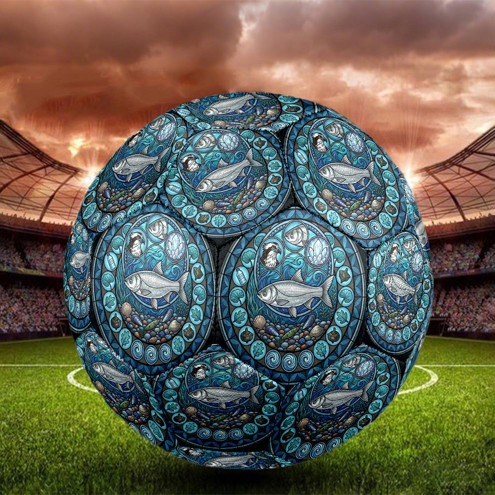 Ocean Life Harmony Round Football Size 5 Adult Ball Suitable for Training Matches and Outdoor Team.