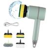 Household Electric Spin Scrubber Multi-function Cleaning Brush With 4 Replaceable Brush Heads For Bathroom Kitchen