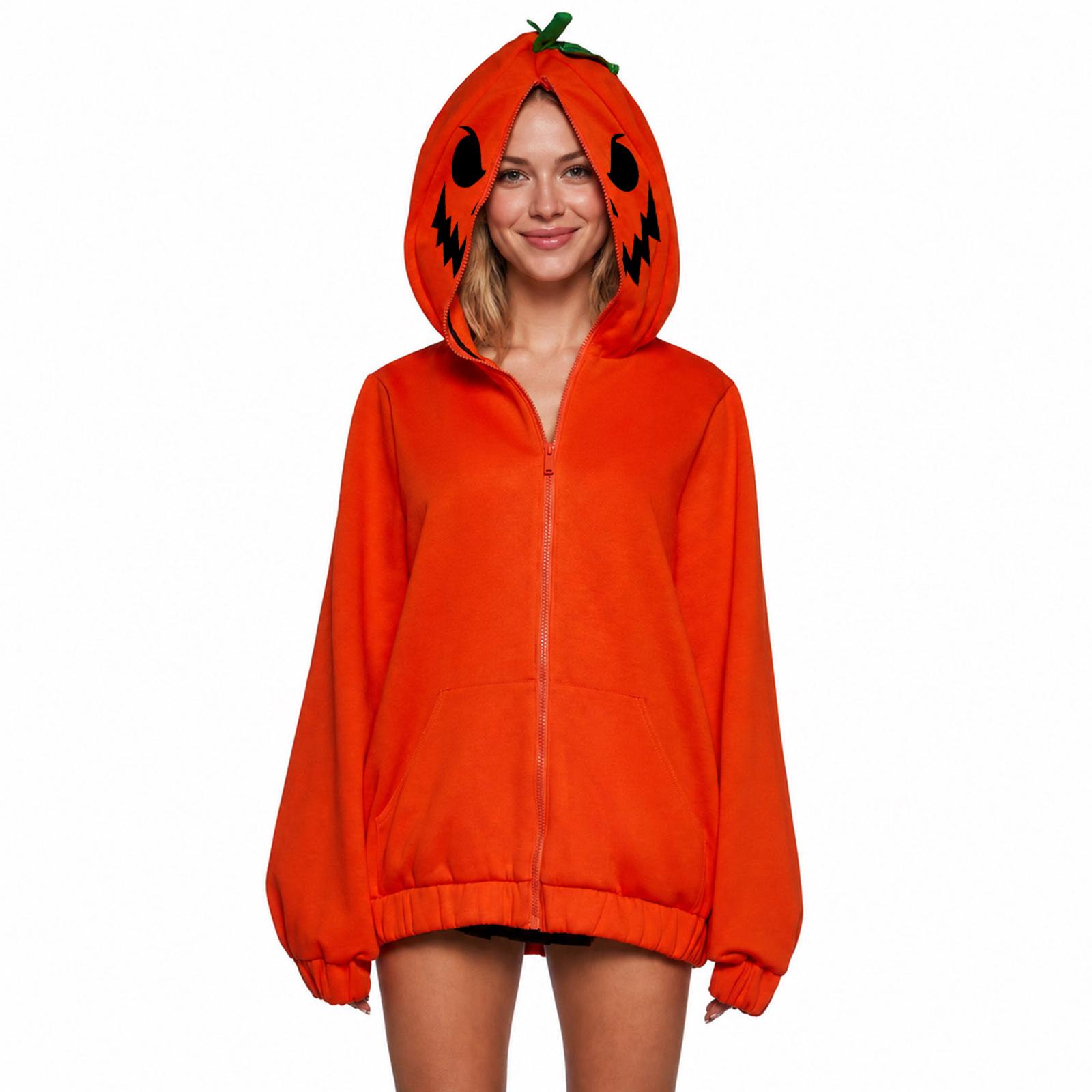 Women s Casual Long Sleeve Pumpkin Halloween Letter Print Sweatshirt XXL
