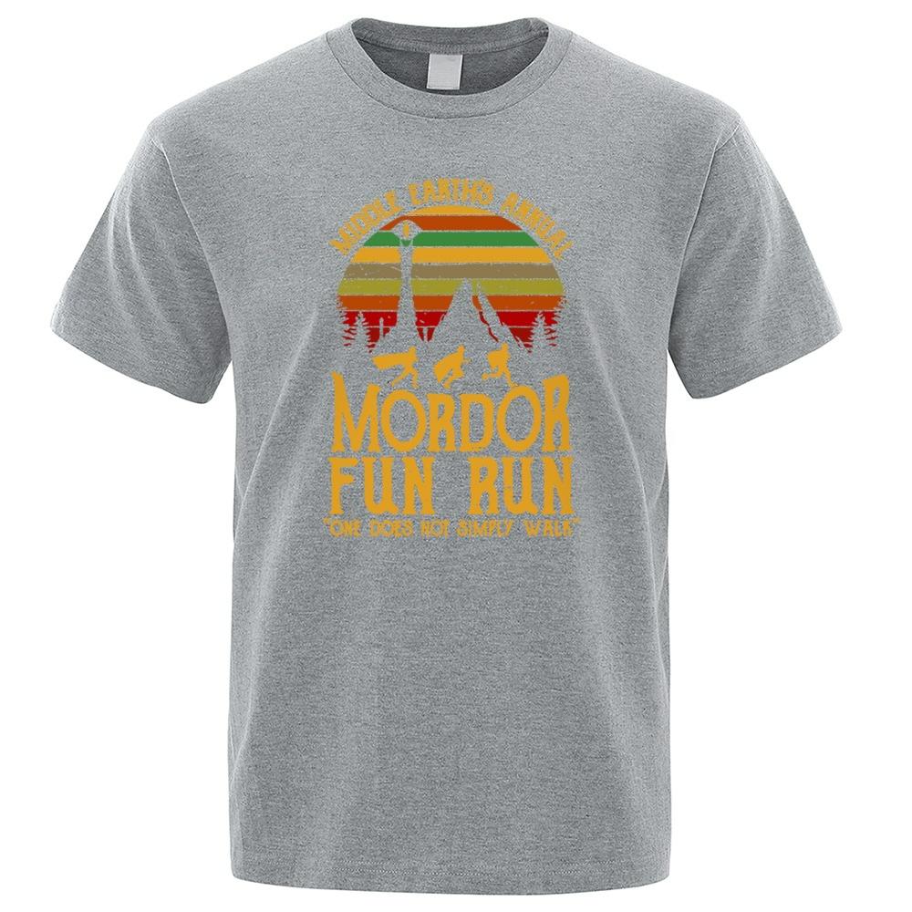 

Футболка с принтом «Ежегодный забег в Мордоре» Средиземья для мужчин и женщин, летние хлопковые топы, свободные футболки в стиле хип-хоп из хлопка S