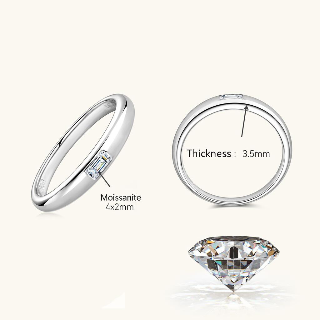 Simple   CopperVVS D Color Moissanite Finger Ring Women Engagement Wedding Rings Gold Plated Fine Jewelry