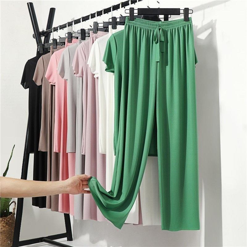 Ensemble de vêtements d'intérieur pour femme pour la maison, tenue d'été pour salon, pantalon d'intérieur ample d'automne, ensemble deux pièces pour femme, mignon