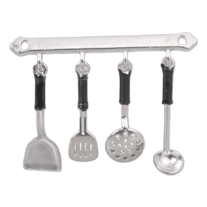 

Realistic Dollhouses Cookware Tools Alloy Wall Mount Shovel Spoon Miniature Kitchen Accessory For Kids Play 1