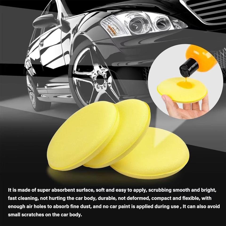 12/6PCS Polishing Sponge Wax Car Applicator Pad Foam Wax Car Polisher Cleaning Pad For Cleaning Car Waxing Sponge Auto Parts