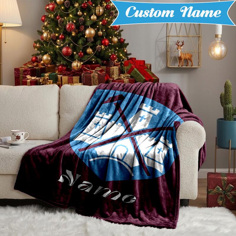 Custom Name Coat Arms hammer Blanket Lightweight Ideal Bedding Blanket Perfect for Travel, Camping, Living Rooms, Sofas, Christmas gift