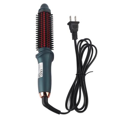 2 In 1 Curling Brush Straight Curly Hair Dual Purpose Green Portable Thermostatic Electric Hair