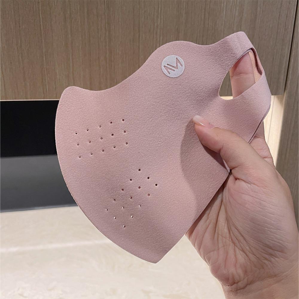 Ice Silk Sun Protection Face Mask Washable Reusable Breathable Cooling Mask for Motorcycle Cycling Running розовый