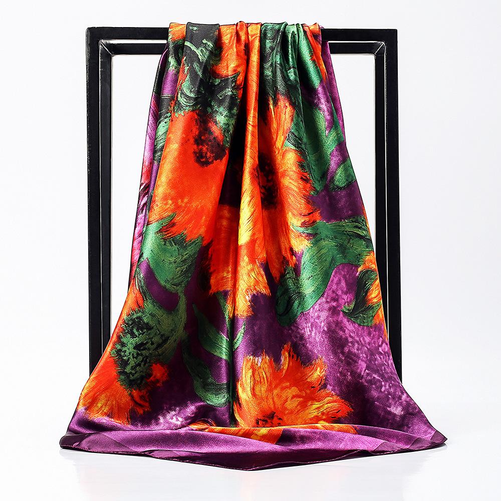 Høykvalitets luksuriøst silkeskjerf pannebånd Skjerf Halsskjerf For kvinner Kjede Silkeskjerf Dekorativt sjal for kvinner