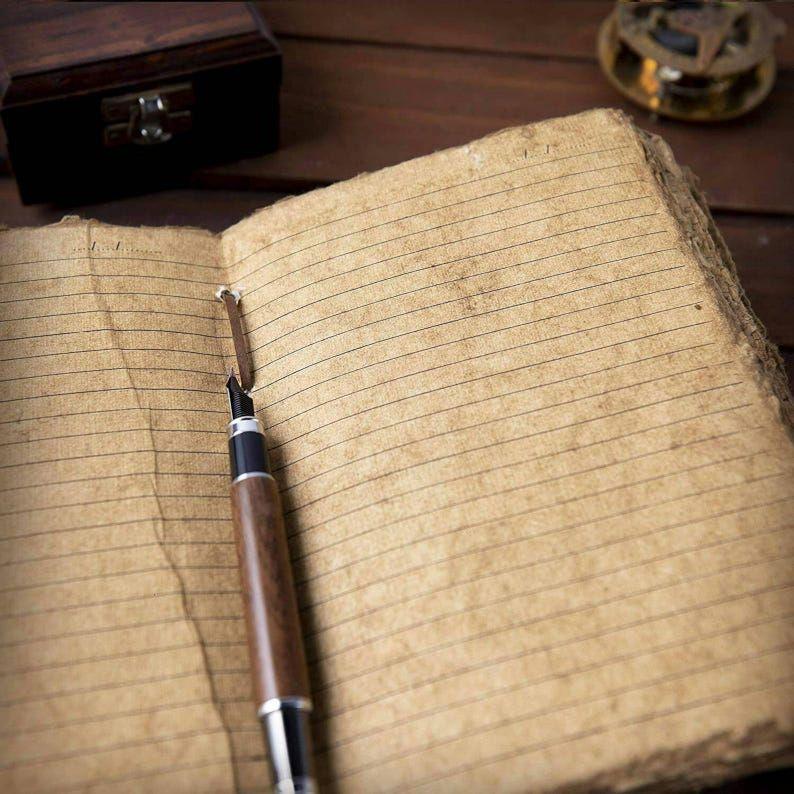 Handmade Leather Journal: Deckle Edge Paper, Book of Shadows