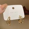 Korean High-End Silver Mushroom Ring Drop Earrings - Niche Style 2026