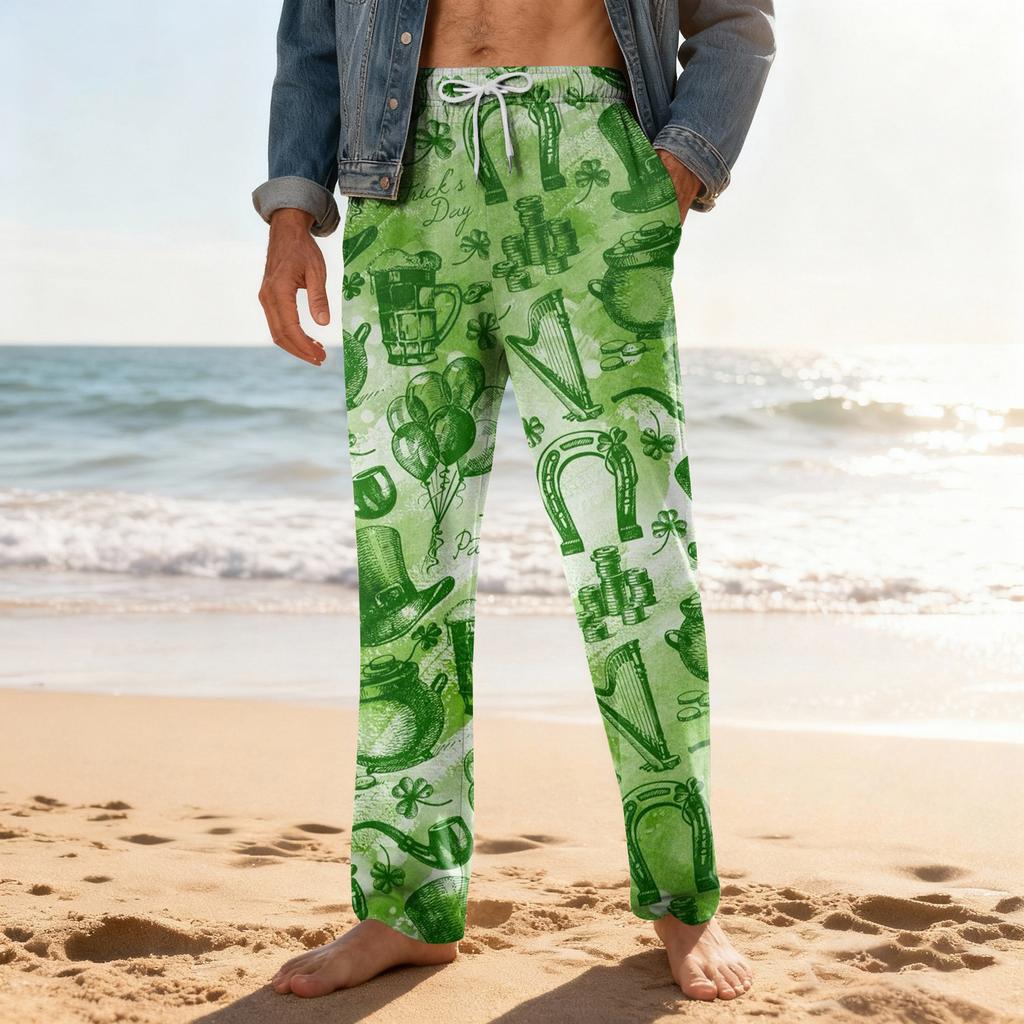 Men's Home Soft Pajama Pants Drawstring With Pockets Casual Sports Pants