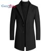 Cozy Up Men's Wool Blend Coat with Detachable Plaid Scarfs Notched Collar Single Breasted Pea Coat